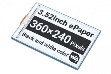 e-paper WAVESHARE 3.52inch e-Paper HAT, 360 × 240, SPI Interface, Waveshare 22698