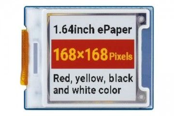 e-paper WAVESHARE 1.64inch square E-Paper Module (G), 168 × 168, Red/Yellow/Black/White, 22755