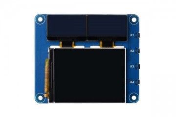 lcd WAVESHARE Raspberry Pi OLED/LCD HAT, Onboard 2inch IPS LCD Main Screen and Dual 0.96inch Blue OLED Secondary Screens, Waveshare 25587