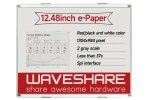 e-paper WAVESHARE 1304×984, 12.48inch E-Ink raw display, red/black/white three-color, Waveshare 17292